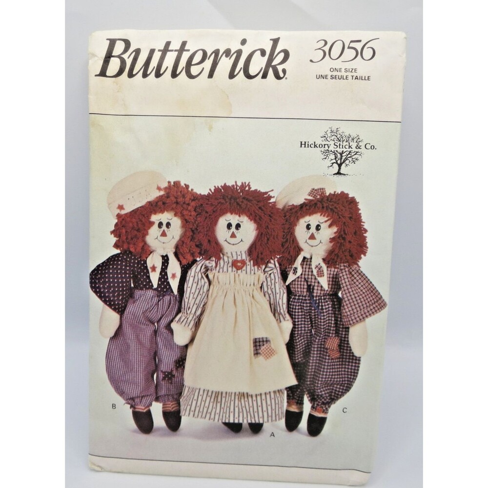 Butterick Rag Doll & Clothes Pattern #3056 Vintage 1993 Uncut